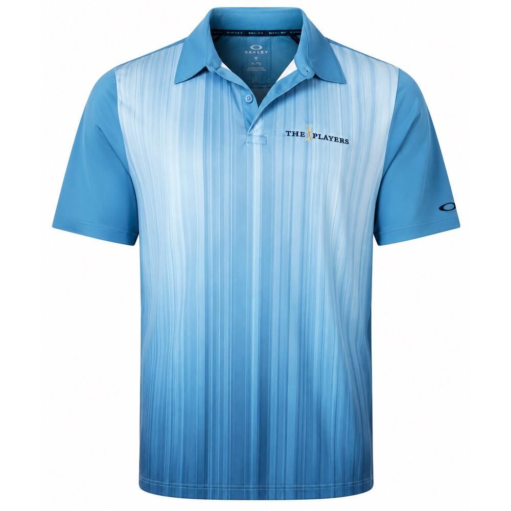 Oakley Blue Gradient Golf Polo Shirt THE PLAYERS Logo XL Performance Travel Golf